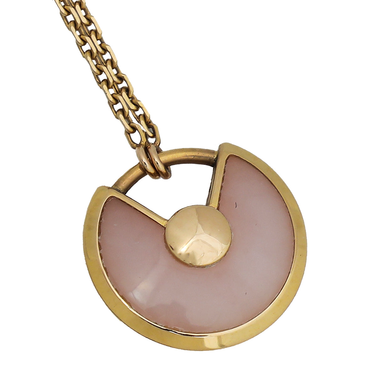 Sold at Auction: Cartier Amulette 18k Gold Diamond MOP Pendant Necklace