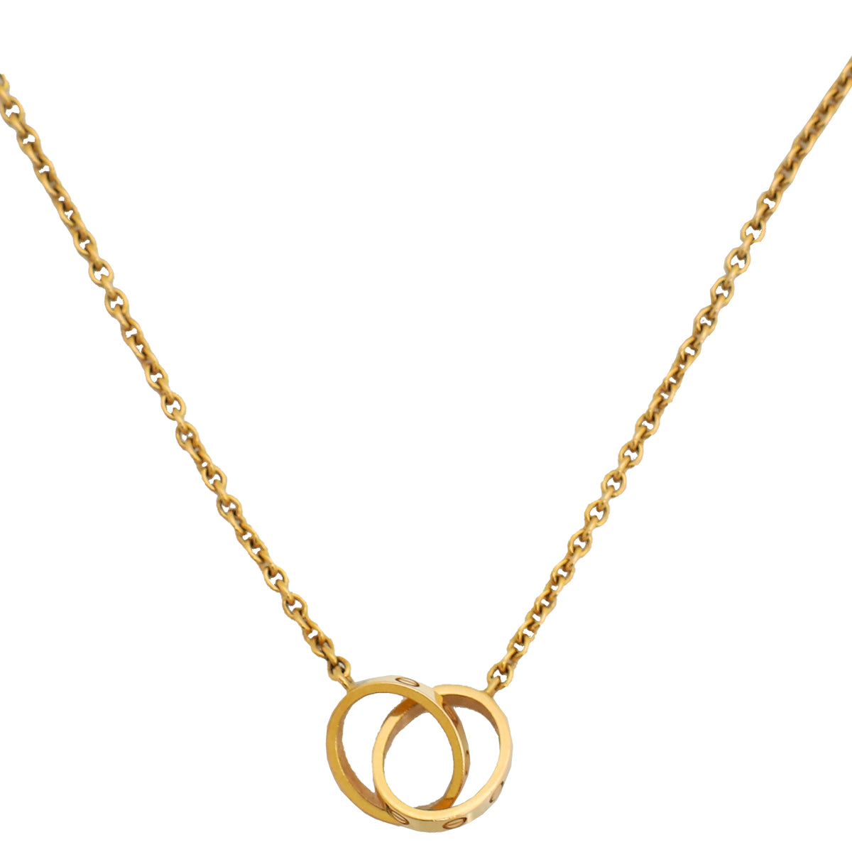 Cartier 18K Rose Gold Love 2 Hoops Necklace-Cartier-THE CLOSET