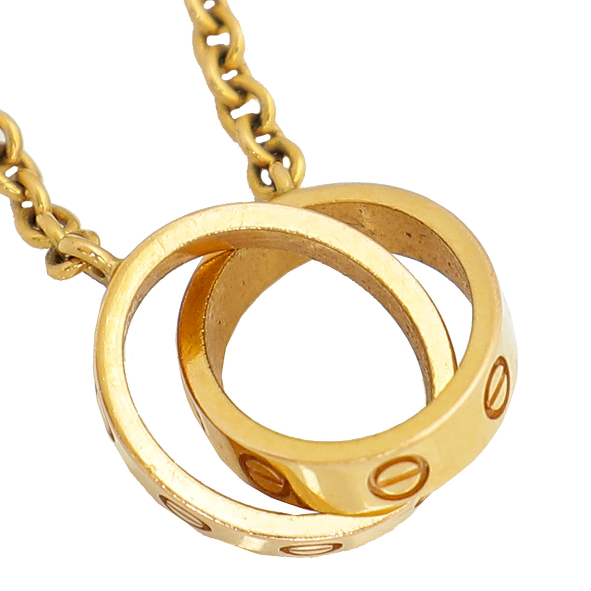 Cartier 18K Rose Gold Love 2 Hoops Necklace-Cartier-THE CLOSET