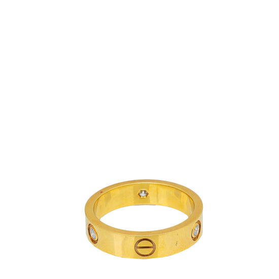 Cartier 18K Yellow Gold 3 Diamonds Love Ring 64