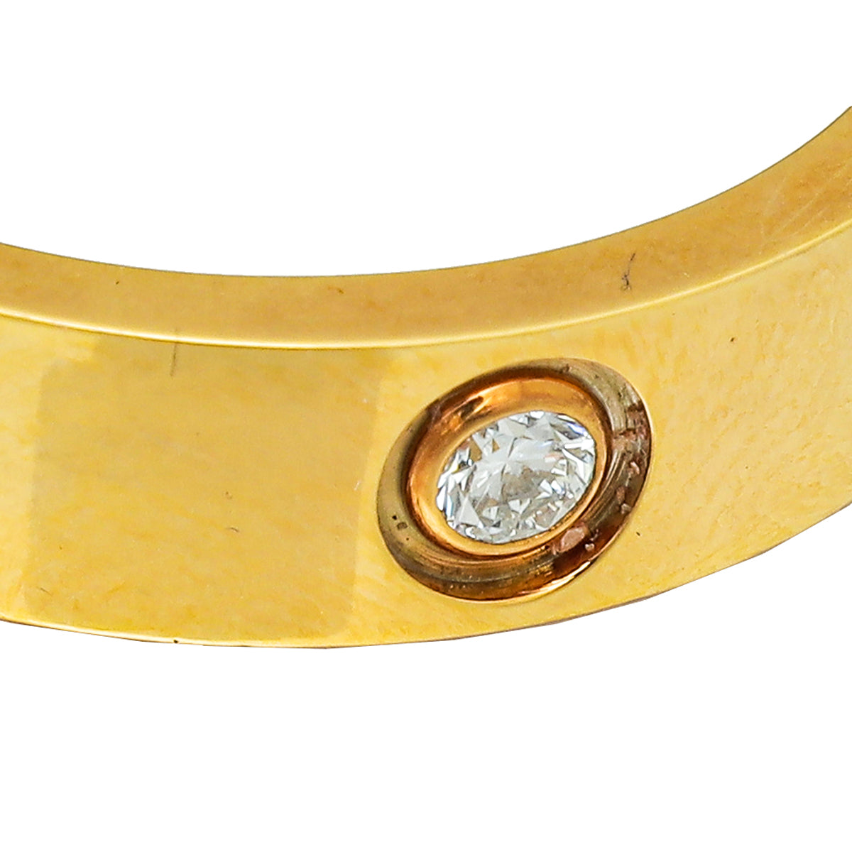 Cartier 18K Yellow Gold 3 Diamonds Love Ring 64