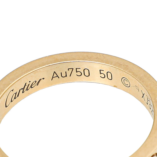 Cartier 18K Pink Gold Ceramic Love 3 Hoops Ring 50