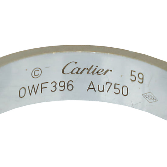 Cartier 18K White Gold Pave Diamond Love Ring 59