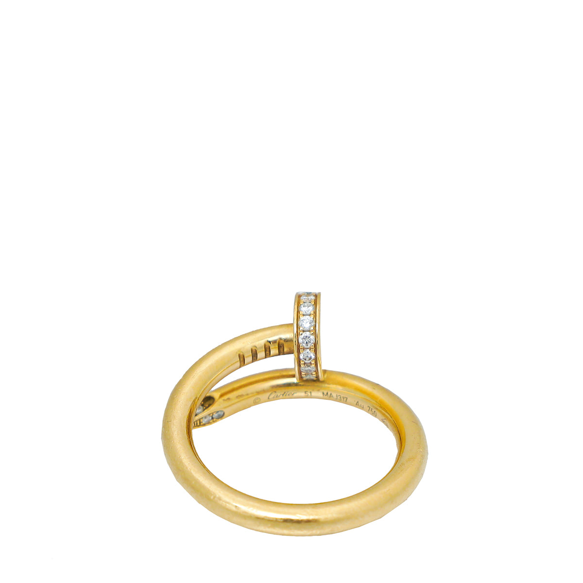 Cartier 18K Yellow Gold w/22 Diamonds Juste Un Clou Ring 51-Cartier-THE CLOSET