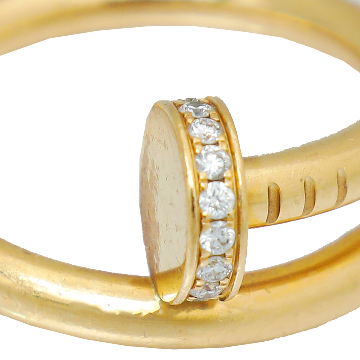 Cartier 18K Yellow Gold w/22 Diamonds Juste Un Clou Ring 51