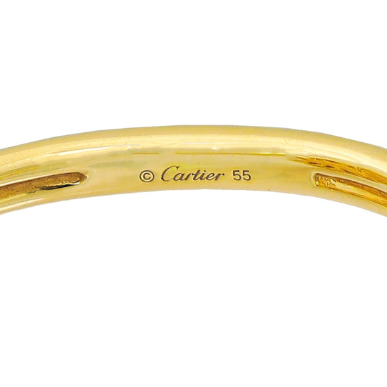 Cartier 18K Yellow Gold Diamond MOP Amulette De Cartier Ring 55