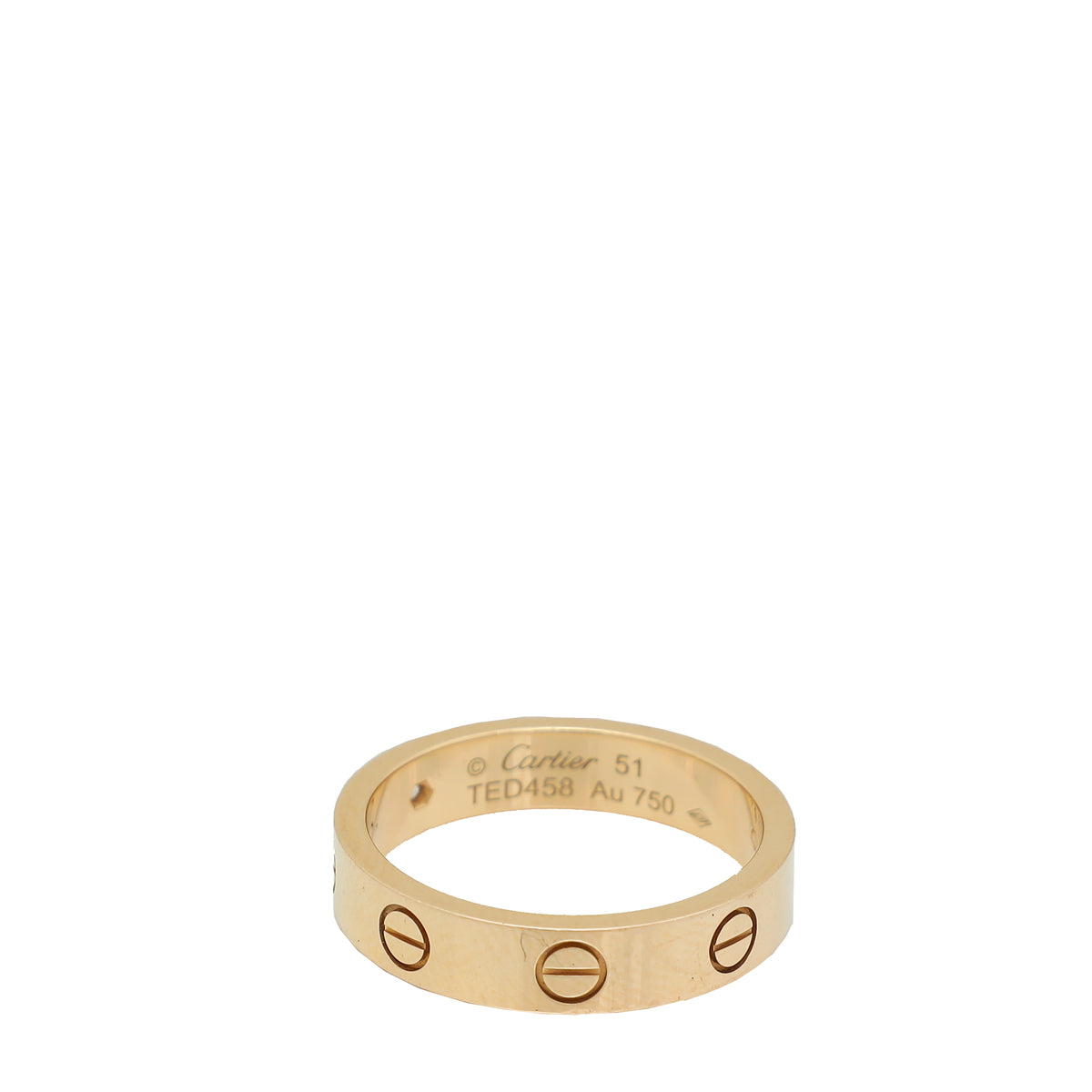 Cartier 18K Pink Gold 1 Diamond Love Wedding Ring 51-Cartier-THE CLOSET