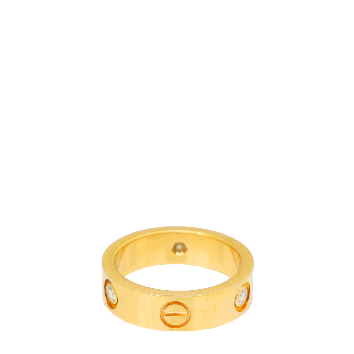 Cartier 18K Rose Gold Love 3 Diamond Ring 54-Cartier-THE CLOSET