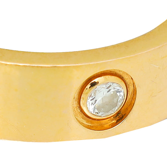 Cartier 18K Rose Gold Love 3 Diamond Ring 54