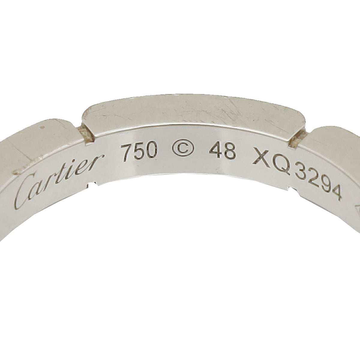 Cartier 18K White Gold Diamond Maillon Panthère Wedding Band Ring 48