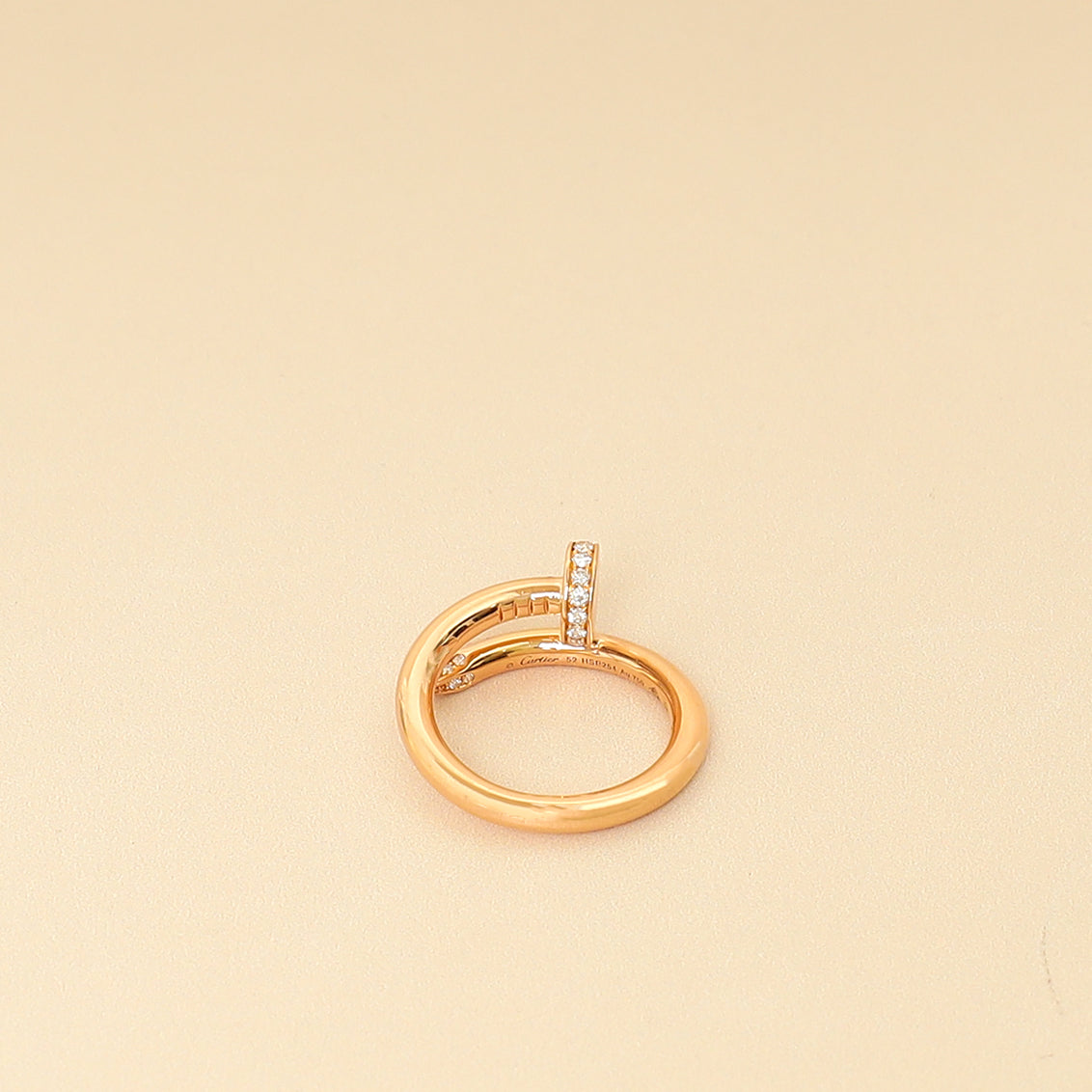 Cartier 18K Rose Gold Diamond Juste Un Clou Ring, Classic Model 52-Cartier-THE CLOSET
