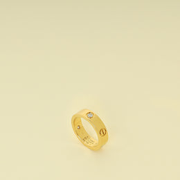 Cartier 18K Yellow Gold 3 Diamond Love Classic Ring 55