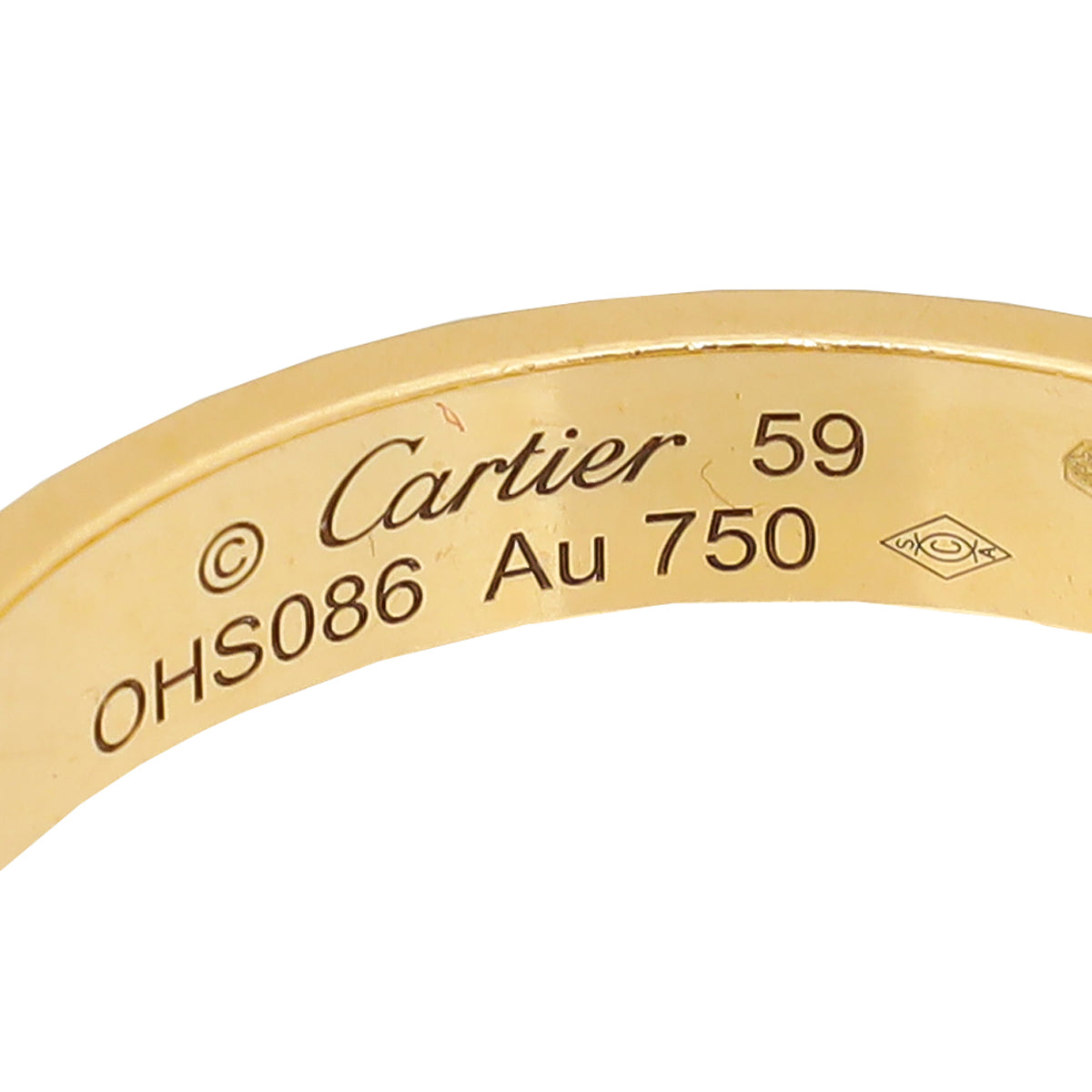 Cartier 18K Yellow Gold Love Small Model Ring 59