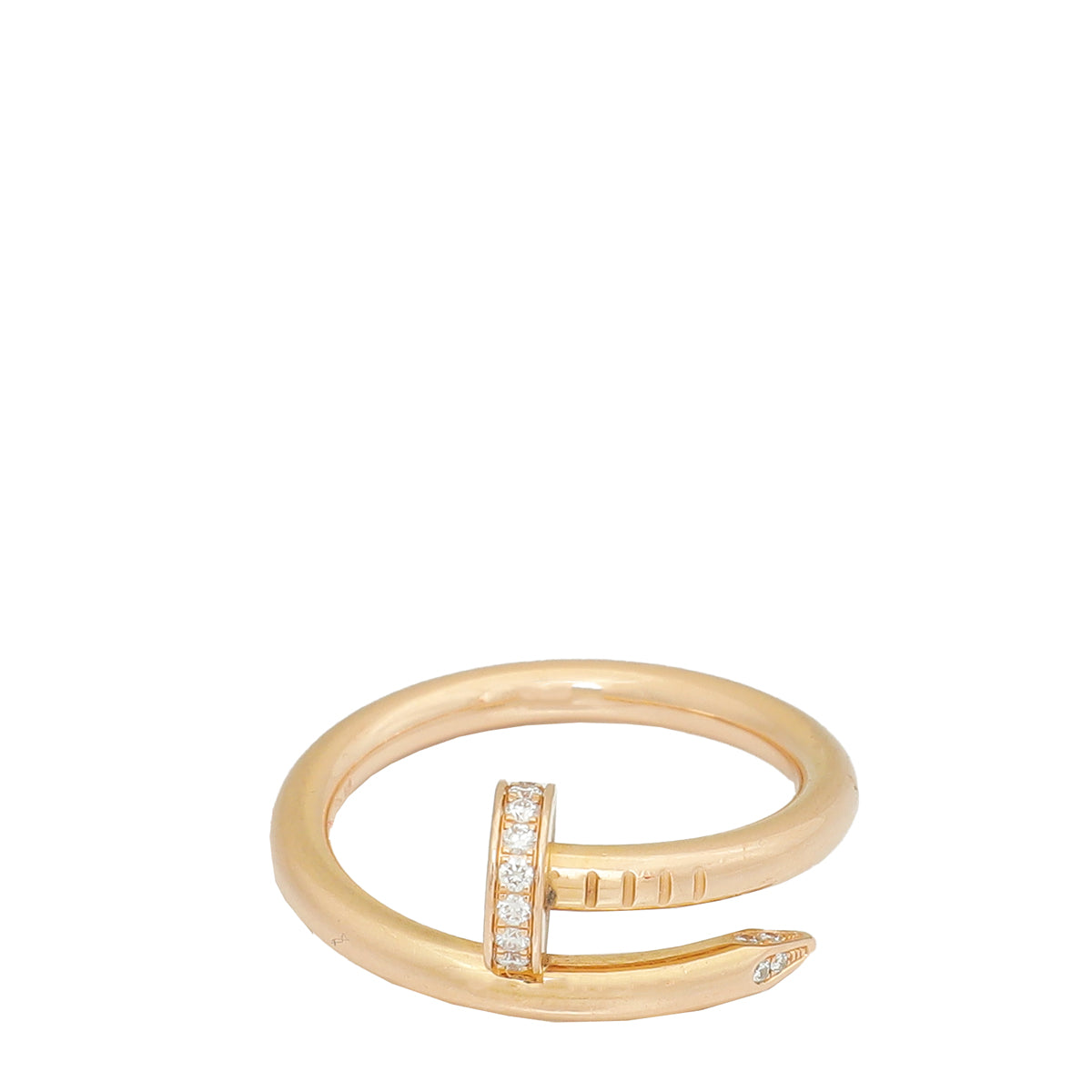 Cartier 18K Rose Gold Juste Un Clou Classic Model Diamond Ring 57-Cartier-THE CLOSET