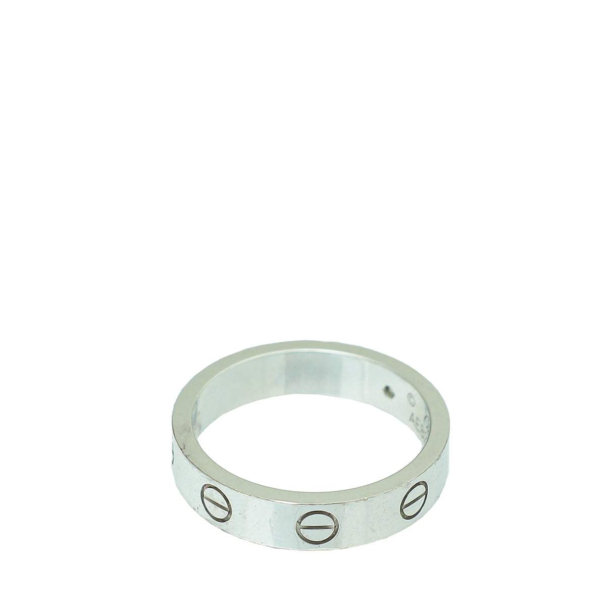 Cartier 18K White Gold 1 Diamond Love Wedding Band Ring 51-Cartier-THE CLOSET