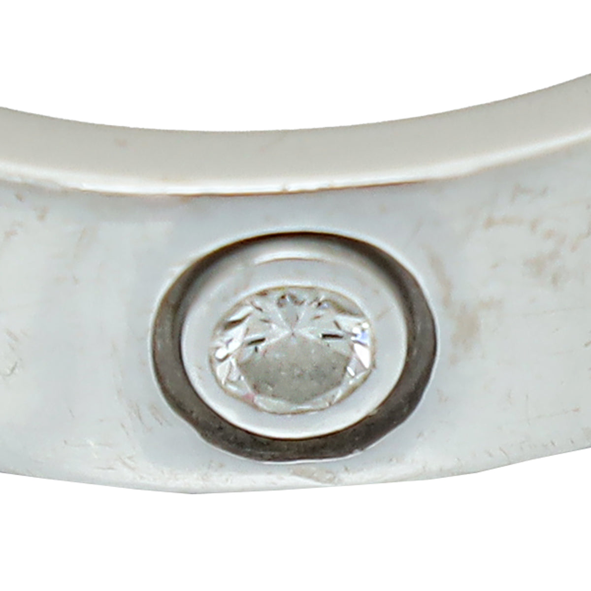 Cartier 18K White Gold 3 Diamonds Love Ring 53-Cartier-THE CLOSET