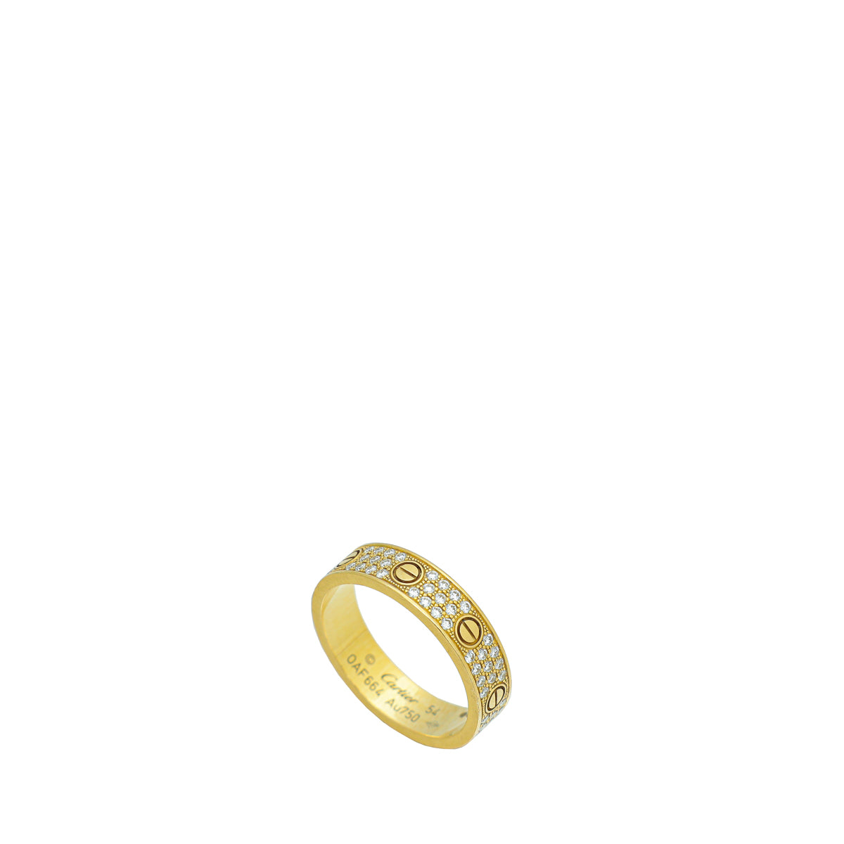 Cartier 18K Yellow Gold Love Paved Diamond Wedding Ring 54-Cartier-THE CLOSET