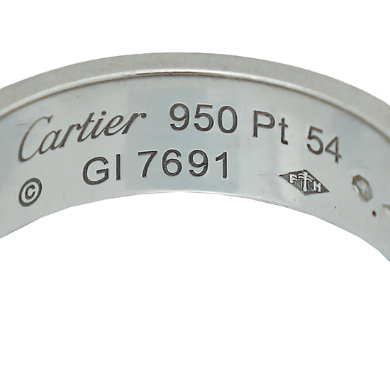 Cartier Platinum Love Wedding Band Ring 54