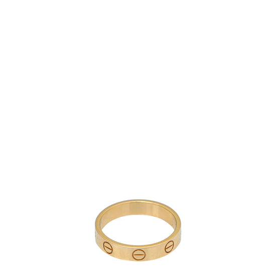Cartier Love Ring Thin/Small In 18k Yellow Gold, Size 46 (3.75) Cert -  Brilliance Jewels