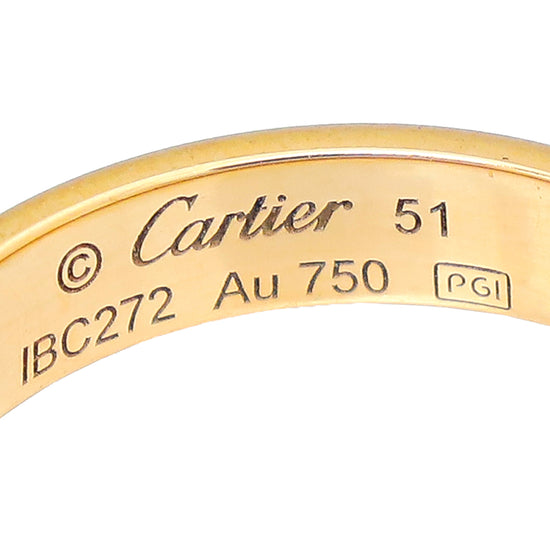 Cartier 18K Rose Gold Love Small Model Wedding Band Ring 51