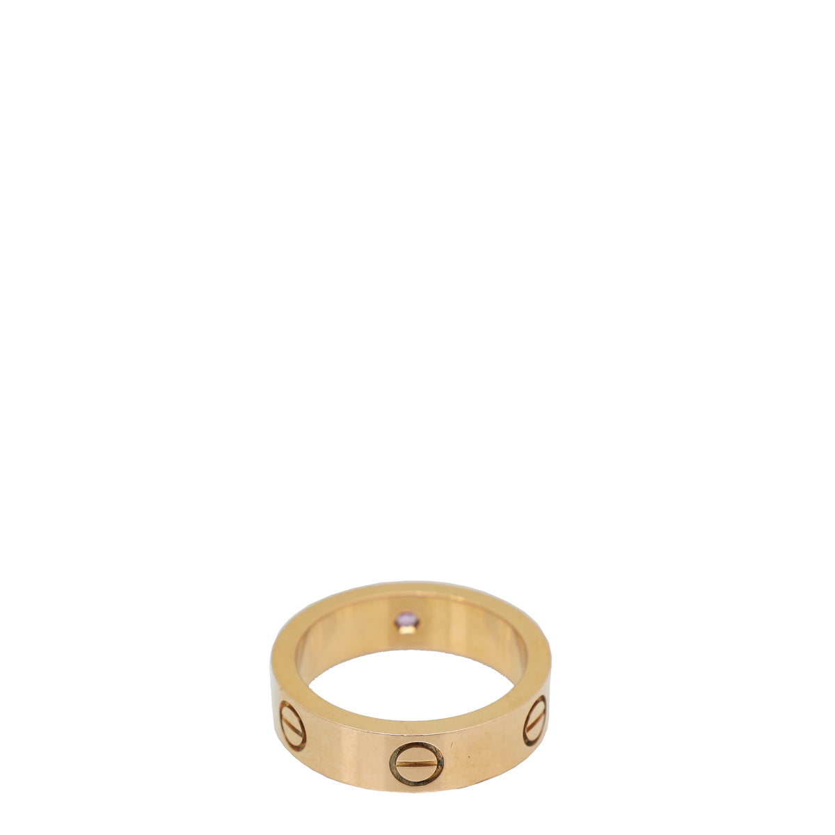 Cartier 18K Rose Gold Love 1 Pink Sapphire Ring 57-Cartier-THE CLOSET