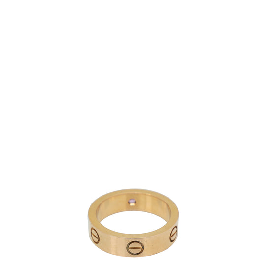 Cartier 18K Rose Gold Love 1 Pink Sapphire Ring 57