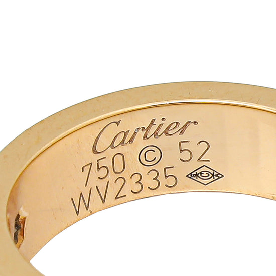 Cartier 18K Pink Gold 3 Diamonds Love Ring 52