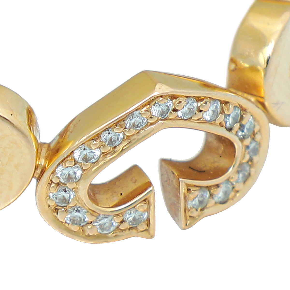 Cartier 18K Rose Gold Diamond C Heart Links Ring 53