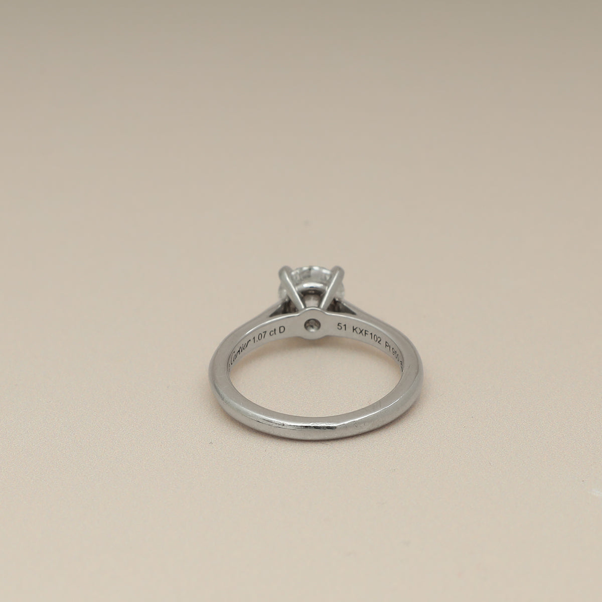Cartier Platinum 1895 Solitaire Brilliant-Cut Diamond Ring 51-Cartier-THE CLOSET