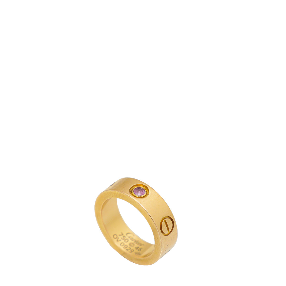 Cartier 18K Pink Gold Sapphire Love Ring 46-Cartier-THE CLOSET