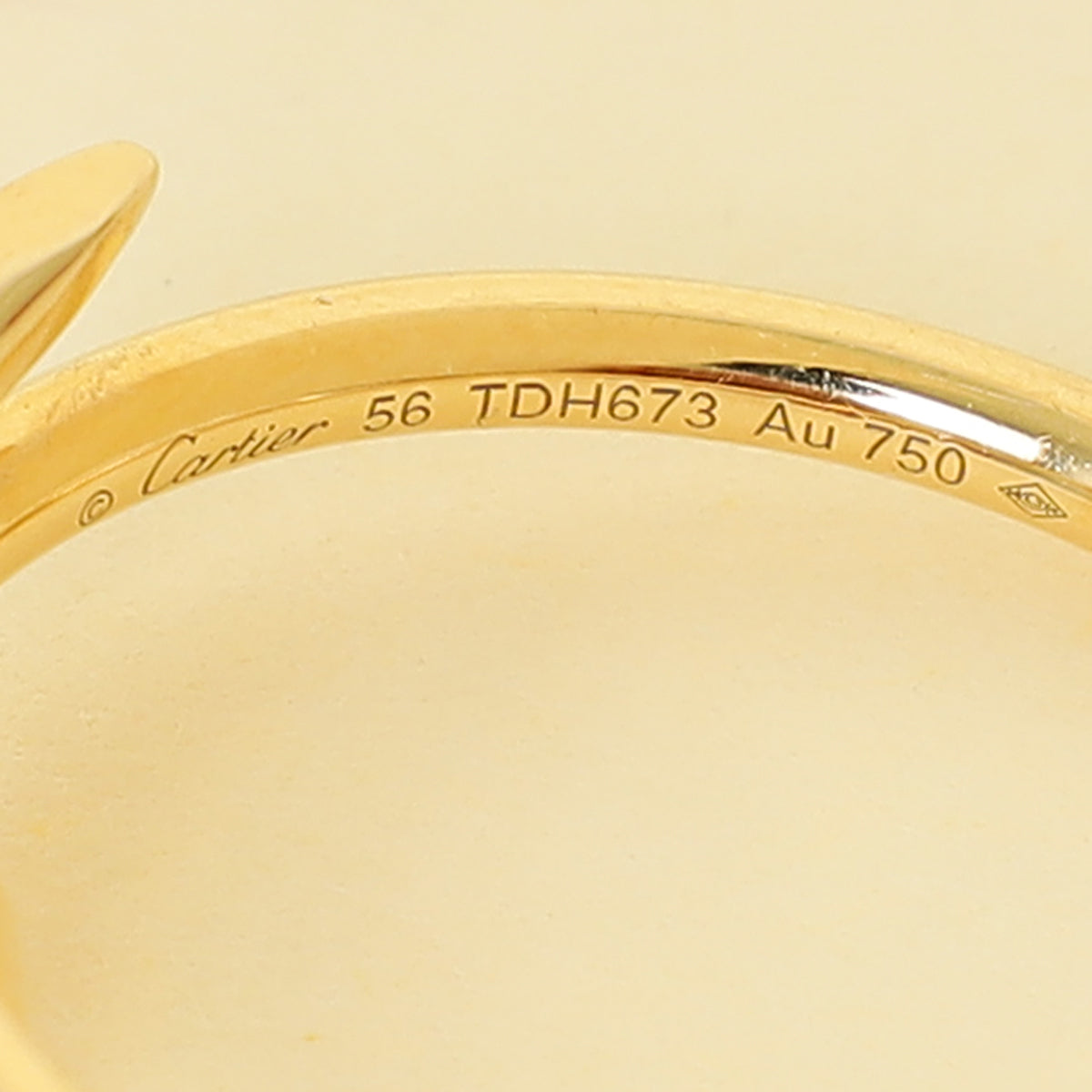 Cartier 18K Yellow Gold Juste Un Clou Small Model Ring 56