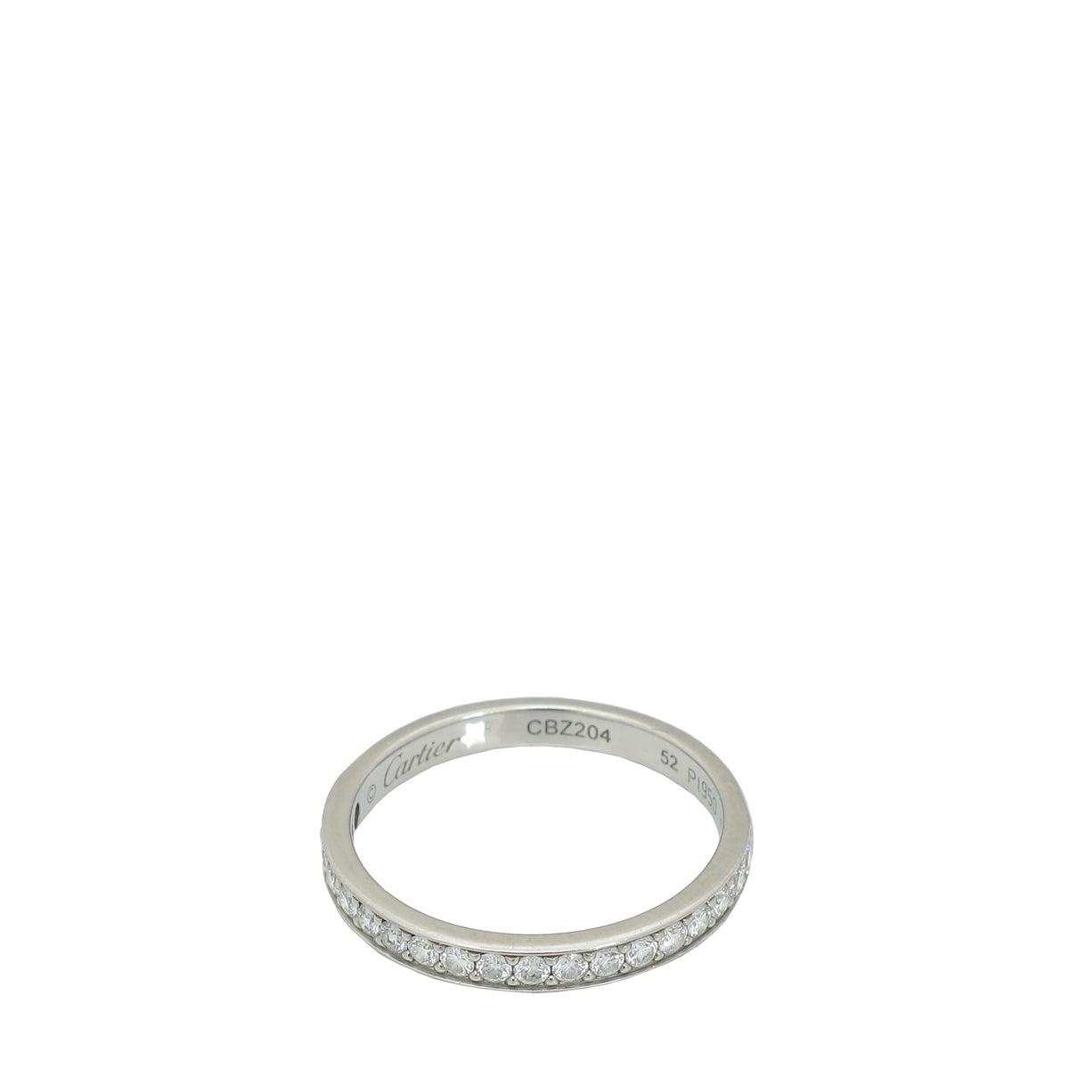 Cartier Platinum w/19 Diamonds Band Ring 52-Cartier-THE CLOSET