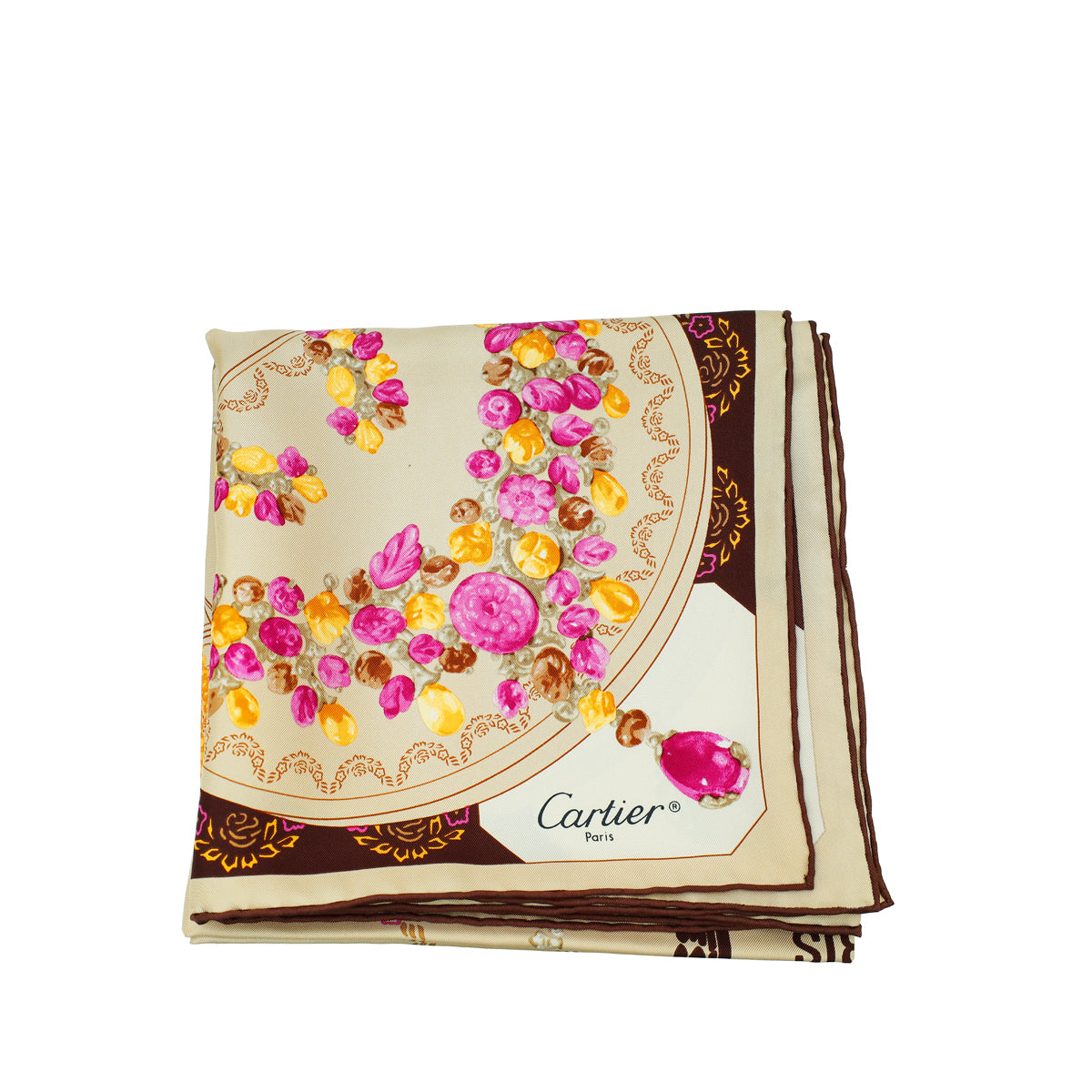 Cartier Multicolor Paris London New York Print Jewelry Print Silk Scarf-Cartier-THE CLOSET