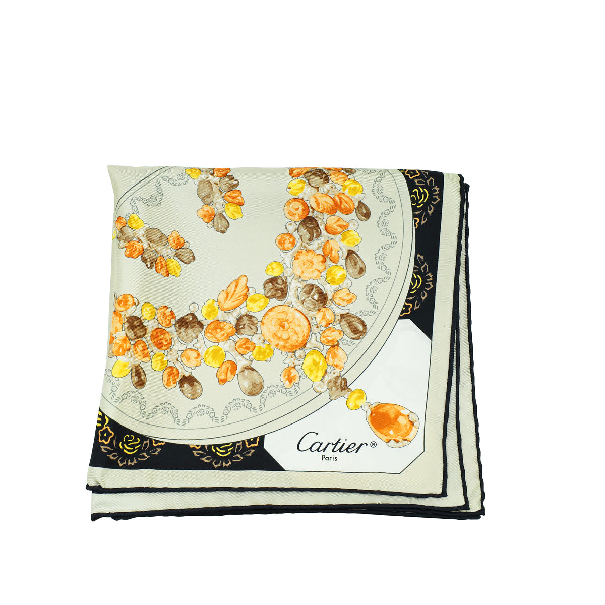Cartier Multicolor Paris London New York Print Jewelry Print Silk Scarf-Cartier-THE CLOSET