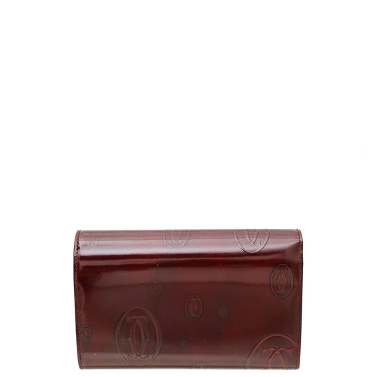 Cartier Red Smooth Happy Birthday Flap Wallet