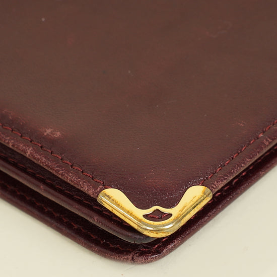 Cartier Burgundy Must De Cartier International Wallet