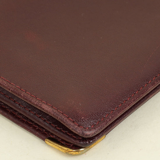 Cartier Burgundy Must De Cartier International Wallet