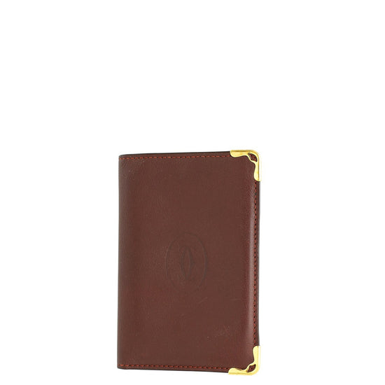 Cartier Burgundy Must De Cartier Card Holder