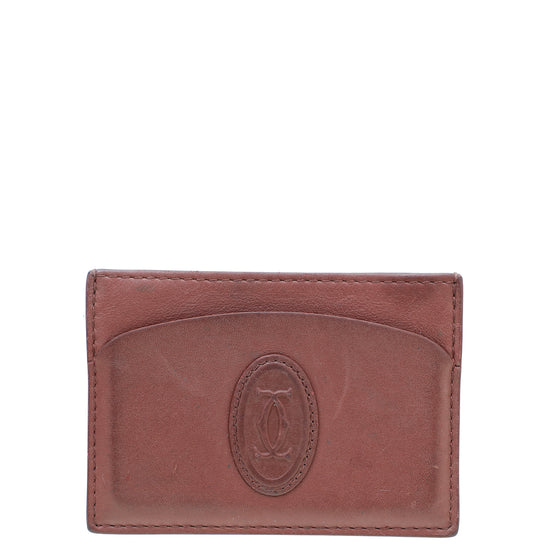 Cartier Burgundy Must De Cartier Card Holder