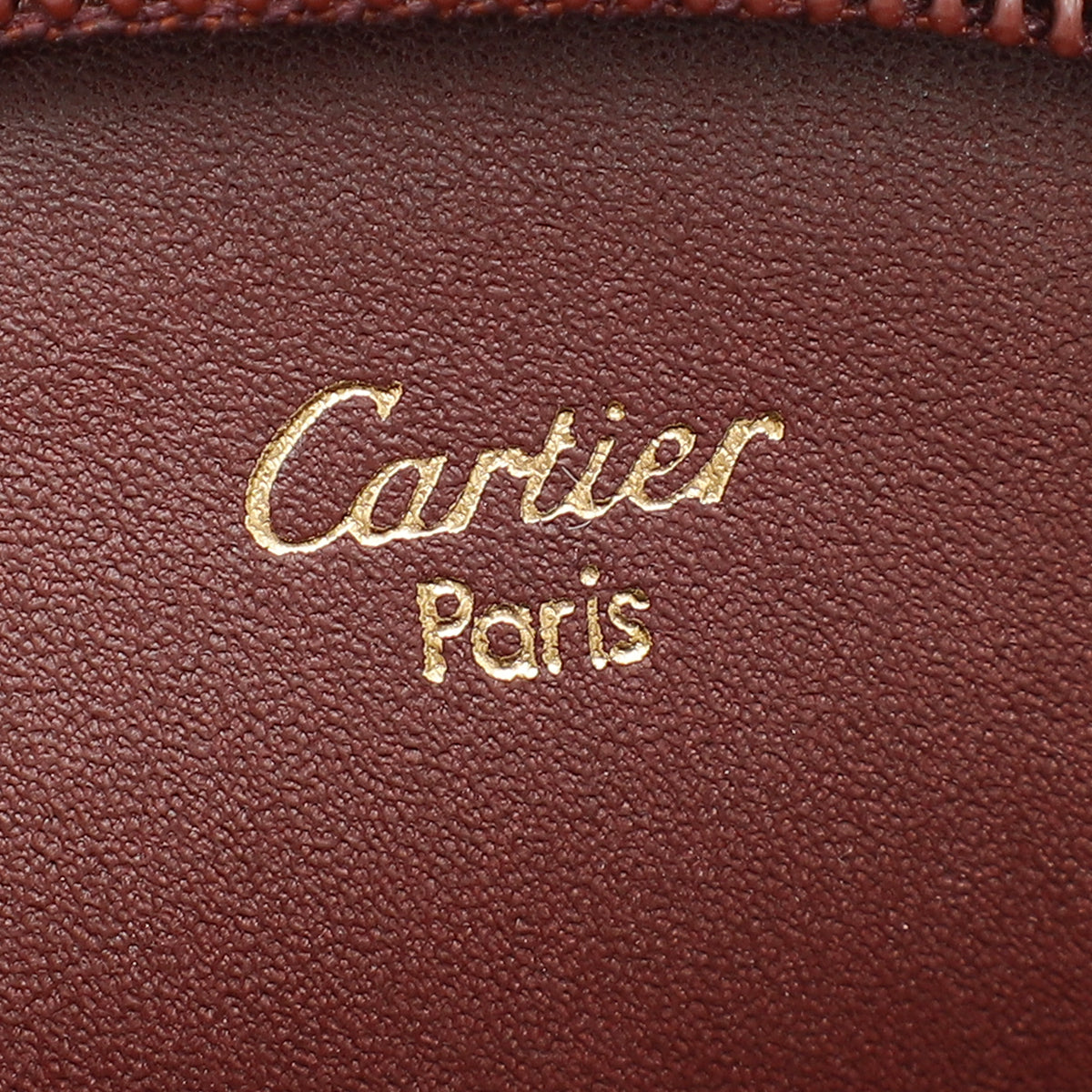 Cartier Burgundy Must de Cartier Round Coin Purse