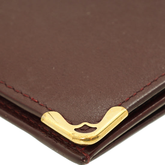 Cartier Burgundy Must De Cartier International Wallet