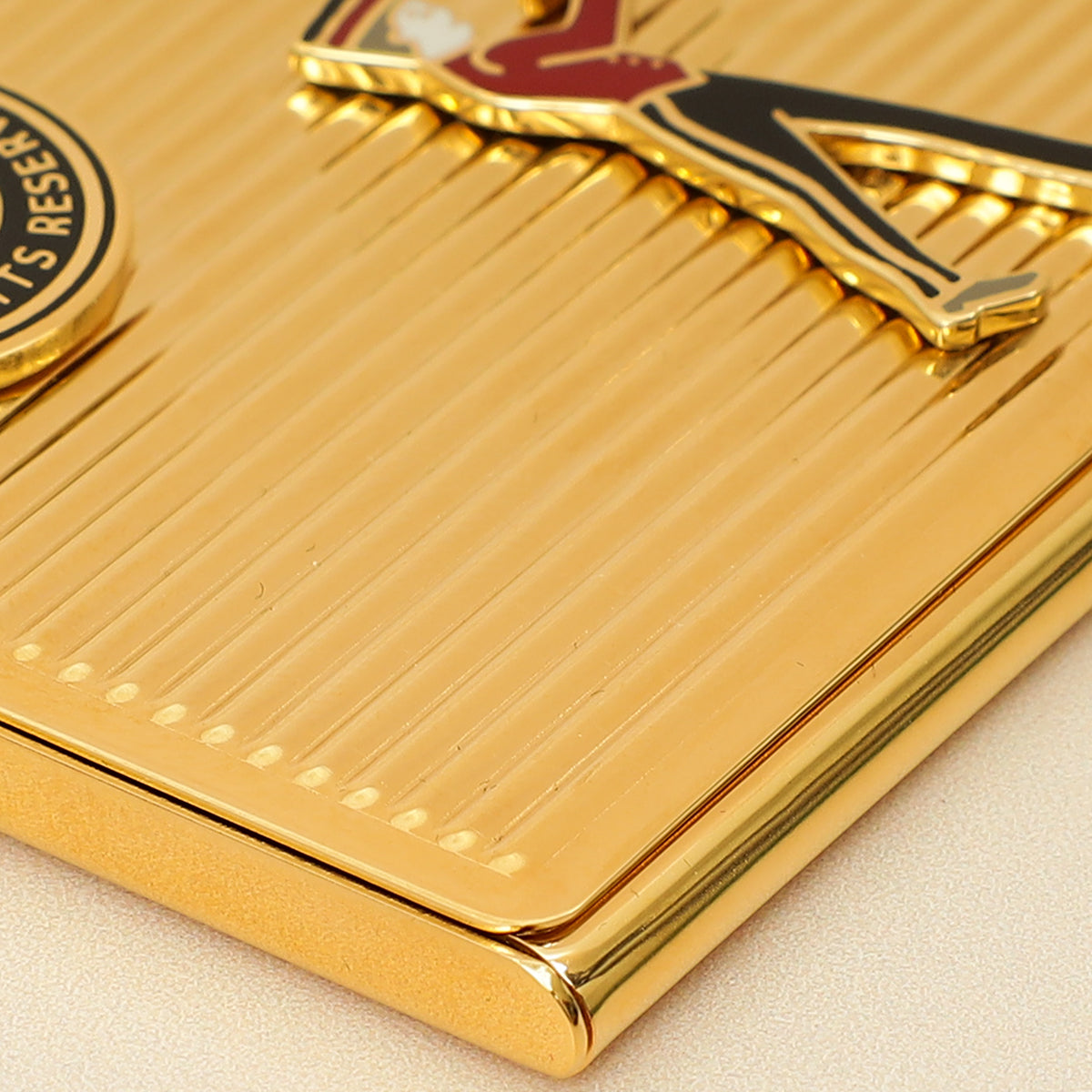 Cartier Diabolo De Lacquered Golden-Finish Metal Card Holder-Cartier-THE CLOSET