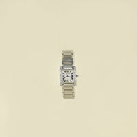 Cartier Stainless Steel Diamond Tank Française Watch