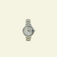 Cartier Stainless Steel Diamond Ballon Bleu de Cartier 33mm Mechanical Automatic Winding Watch