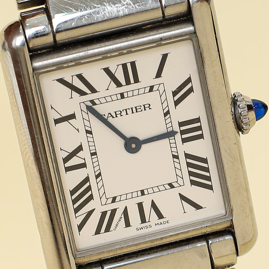 Cartier Stainless Steel Tank Must de Cartier Large Model Quartz Watch-Cartier-THE CLOSET