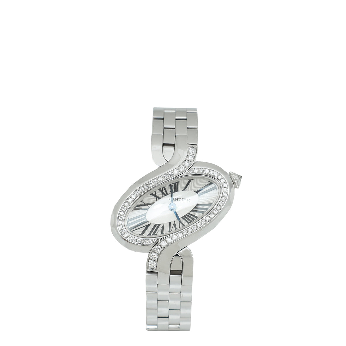Cartier 18K White Gold Diamond Delices De Cartier Quartz Watch-Cartier-THE CLOSET