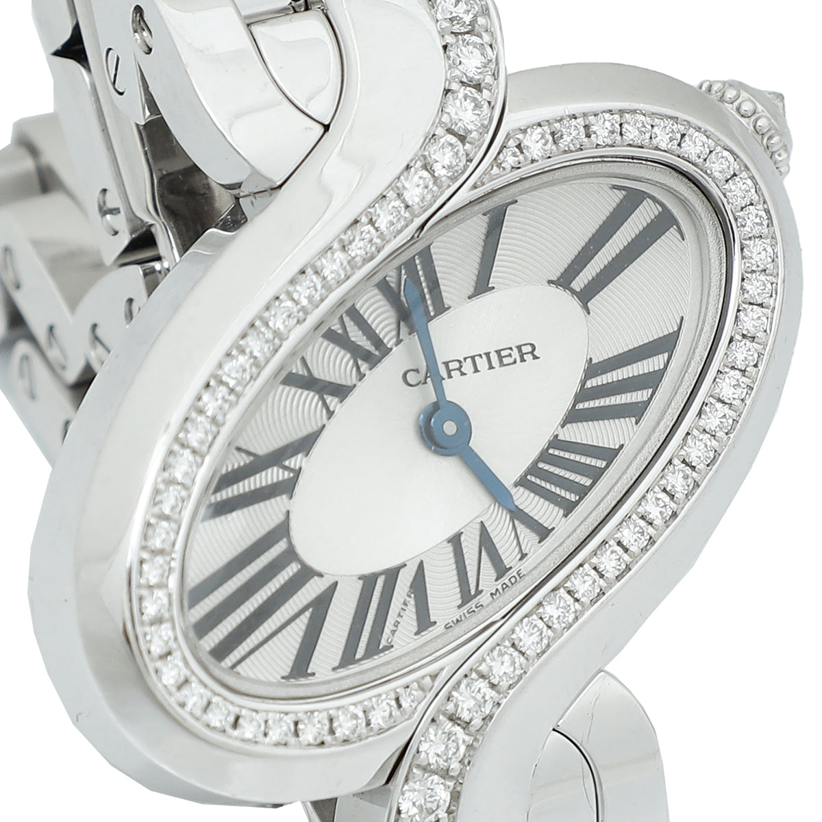 Cartier 18K White Gold Diamond Delices De Cartier Quartz Watch