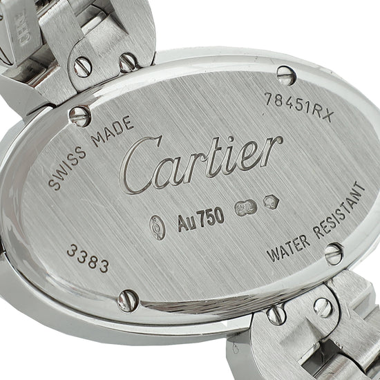 Cartier 18K White Gold Diamond Delices De Cartier Quartz Watch