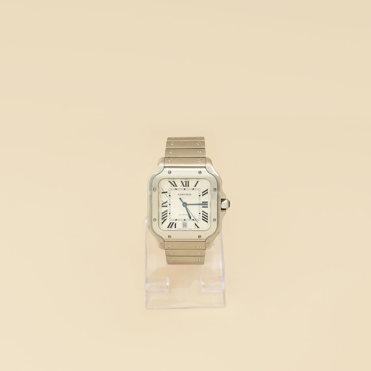 Cartier Stainless Steel Santos De Cartier Medium Model Automatic 35.1 mm Watch-Cartier-THE CLOSET