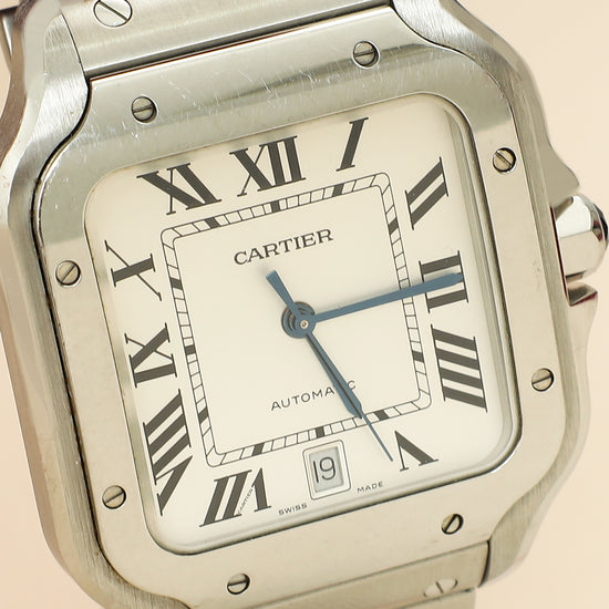 Cartier Stainless Steel Santos De Cartier Medium Model Automatic 35.1 mm Watch-Cartier-THE CLOSET